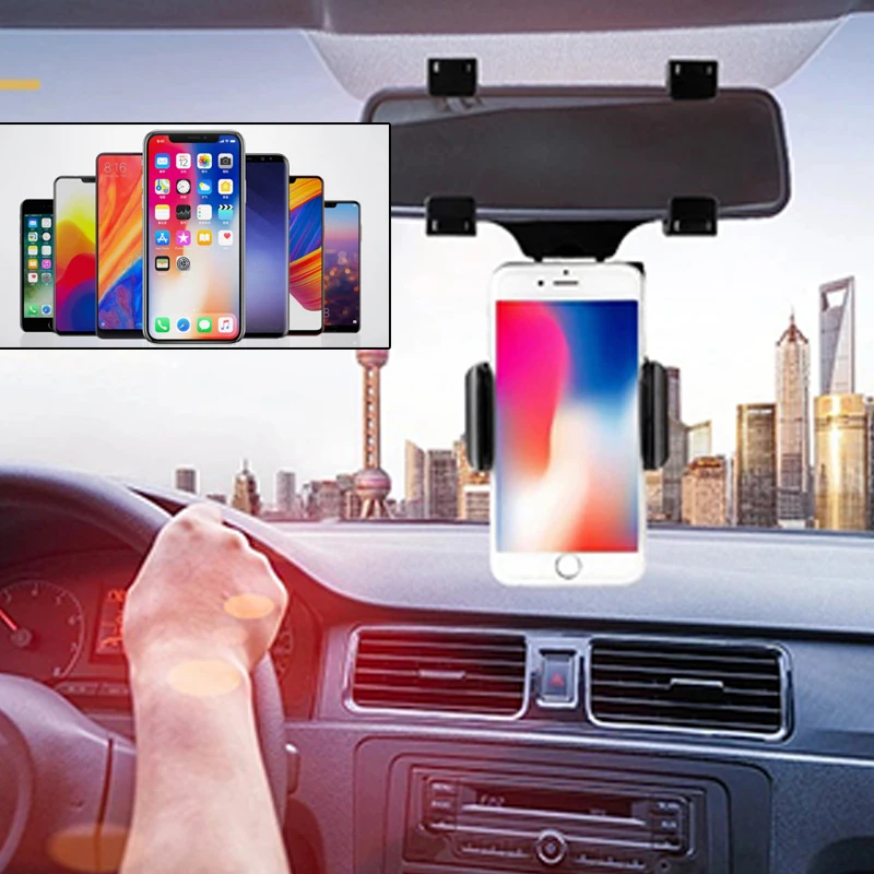 360° Car Mirror Telescopic Smart Phone Holder Mount Mobile Phone Support Stand Car GPS Adjustable CellPhone For iPhone 13 Holder 360° Car Mirror Telescopic Smart Phone Holder Mount Mobile Phone Support Stand Car GPS Adjustable CellPhone For iPhone 13 Holder