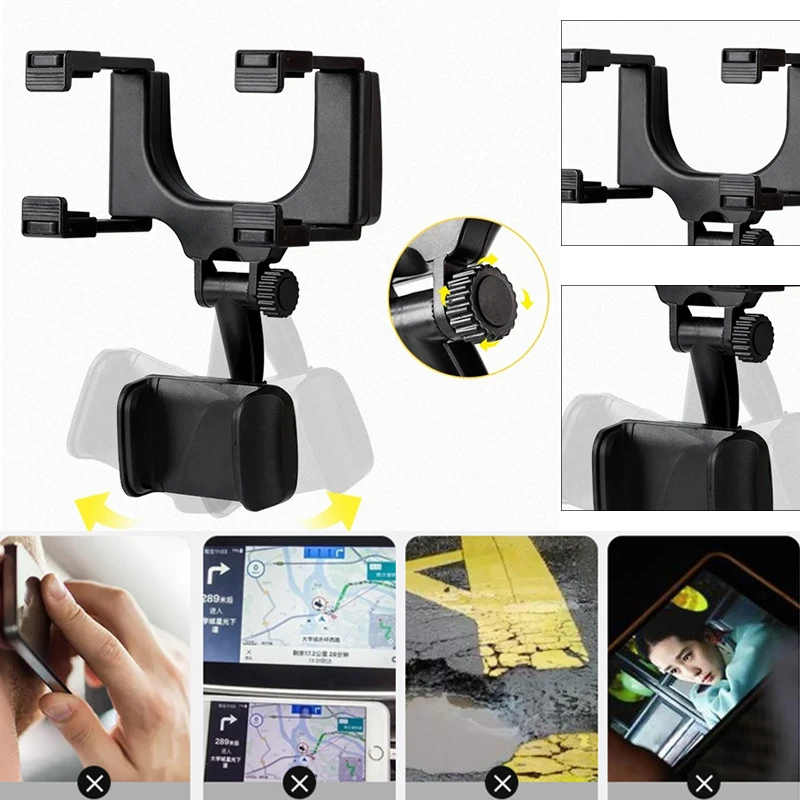 360° Car Mirror Telescopic Smart Phone Holder Mount Mobile Phone Support Stand Car GPS Adjustable CellPhone For iPhone 13 Holder 360° Car Mirror Telescopic Smart Phone Holder Mount Mobile Phone Support Stand Car GPS Adjustable CellPhone For iPhone 13 Holder