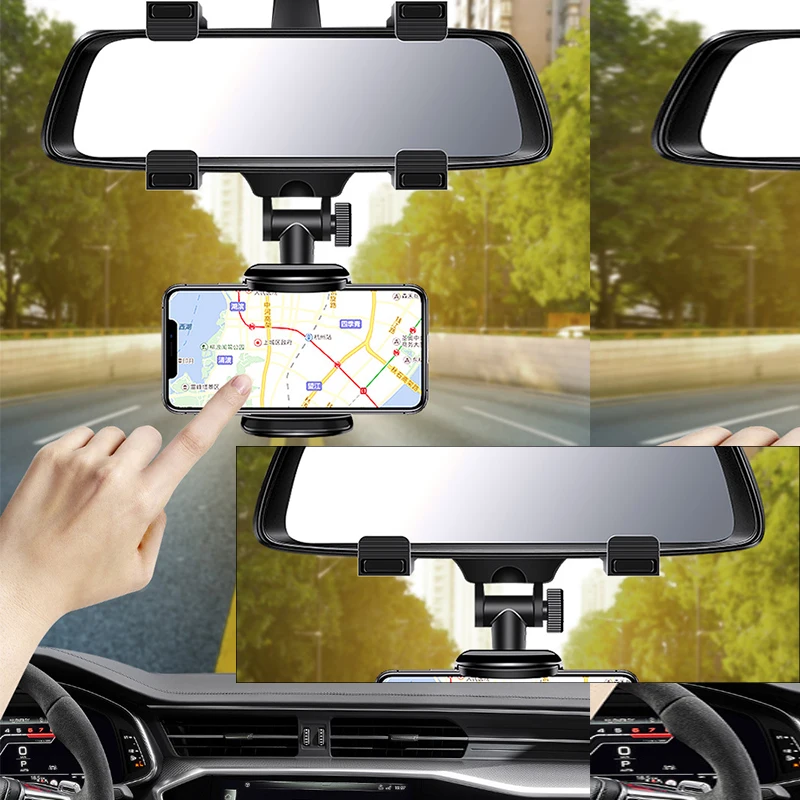 360° Car Mirror Telescopic Smart Phone Holder Mount Mobile Phone Support Stand Car GPS Adjustable CellPhone For iPhone 13 Holder 360° Car Mirror Telescopic Smart Phone Holder Mount Mobile Phone Support Stand Car GPS Adjustable CellPhone For iPhone 13 Holder