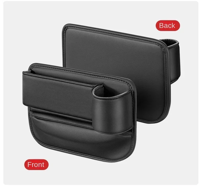 Car Seat Organizer with Cup Holder Textured Faux Leather Front Seat Storage Bag and Crevice Filler Interior Storage Bag Tools Car Seat Organizer with Cup Holder Textured Faux Leather Front Seat Storage Bag and Crevice Filler Interior Storage Bag Tools