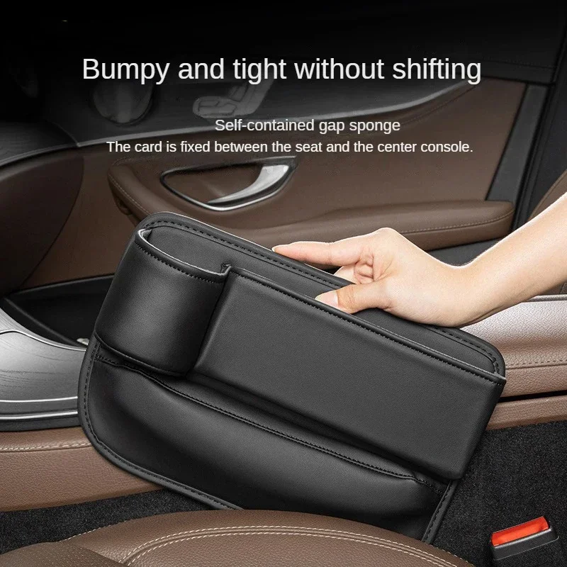 Car Seat Organizer with Cup Holder Textured Faux Leather Front Seat Storage Bag and Crevice Filler Interior Storage Bag Tools Car Seat Organizer with Cup Holder Textured Faux Leather Front Seat Storage Bag and Crevice Filler Interior Storage Bag Tools