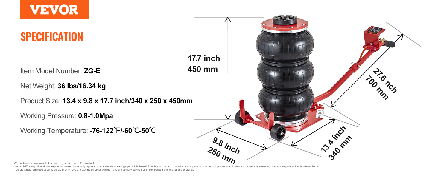 VEVOR Pneumatic Jack 3 Ton/5 Ton Triple Bag Air Jack Quick Lift Heavy Duty Car Repair Jacks Folding Rod Jacks with Two Wheels VEVOR Pneumatic Jack 3 Ton/5 Ton Triple Bag Air Jack Quick Lift Heavy Duty Car Repair Jacks Folding Rod Jacks with Two Wheels