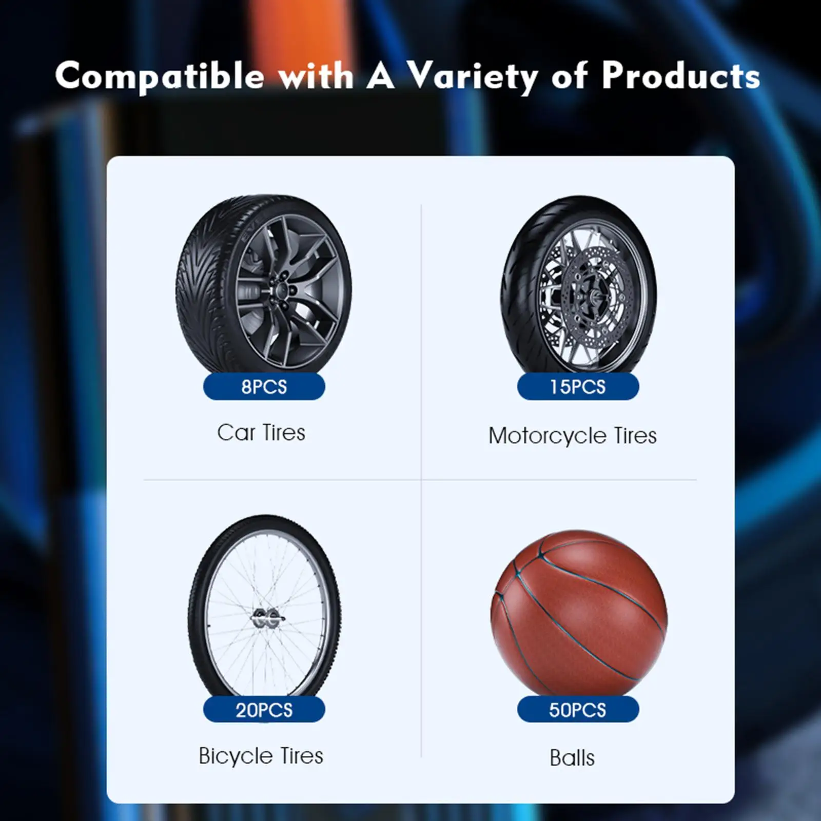 Portable Car Tyre Pump Electric USB Rechargeable for Car Tires Balls