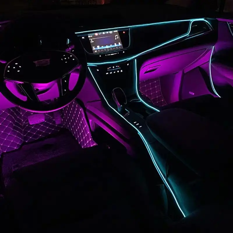 5m Car Interior Accessories Atmosphere Lamp EL Cold Light Line With USB DIY Decorative Dashboard Console Auto LED Ambient Lights 5m Car Interior Accessories Atmosphere Lamp EL Cold Light Line With USB DIY Decorative Dashboard Console Auto LED Ambient Lights