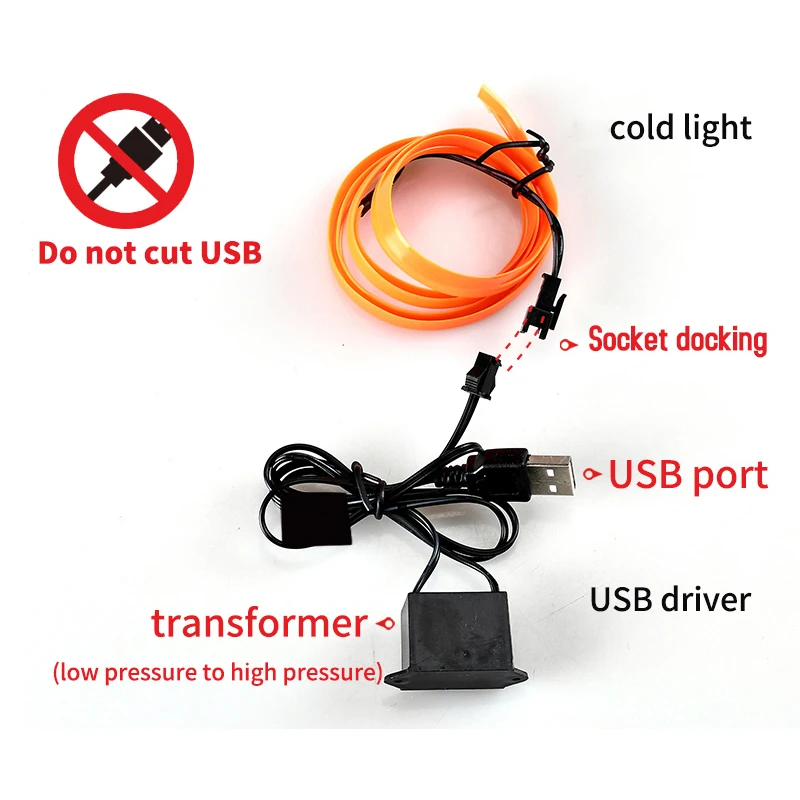 5m Car Interior Accessories Atmosphere Lamp EL Cold Light Line With USB DIY Decorative Dashboard Console Auto LED Ambient Lights 5m Car Interior Accessories Atmosphere Lamp EL Cold Light Line With USB DIY Decorative Dashboard Console Auto LED Ambient Lights