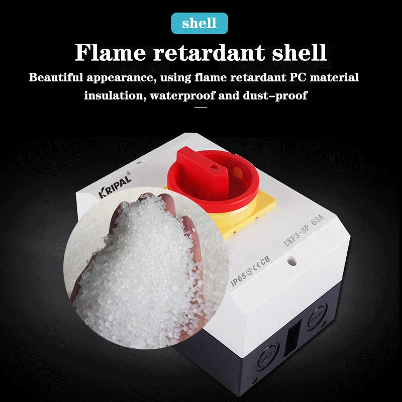 KRIPAL Isolator Switch 4POLES 63A High Quality AC waterproof Three-Phase Rotary Isolation Disconnect Switch KRIPAL Isolator Switch 4POLES 63A High Quality AC waterproof Three-Phase Rotary Isolation Disconnect Switch