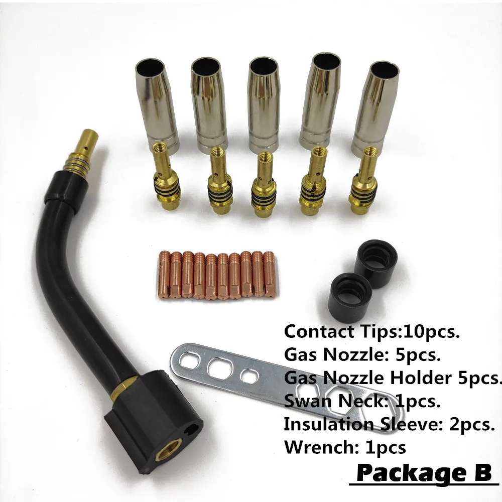 15AK Torch Welding Consumables EU Style 180A MIG Torch Gas Nozzle Tips Holder Gun Neck Wrench for MIG Welding Machine 15AK Torch Welding Consumables EU Style 180A MIG Torch Gas Nozzle Tips Holder Gun Neck Wrench for MIG Welding Machine