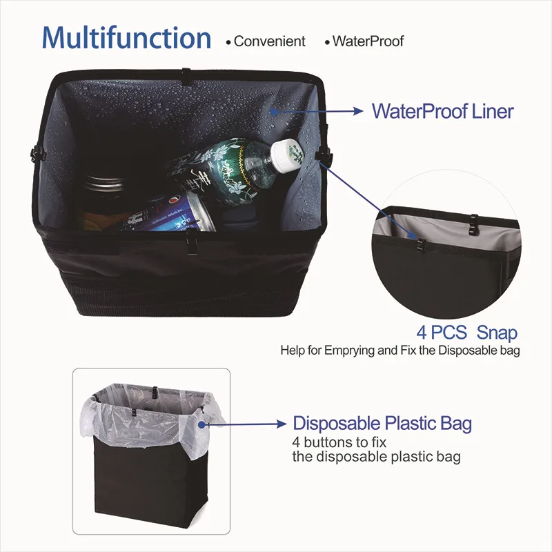 1 Piece Portable Foldable Car Trash Can, Waterproof Hanging Car Trash Can, Multifunctional Car Interior Storage Container 1 Piece Portable Foldable Car Trash Can, Waterproof Hanging Car Trash Can, Multifunctional Car Interior Storage Container