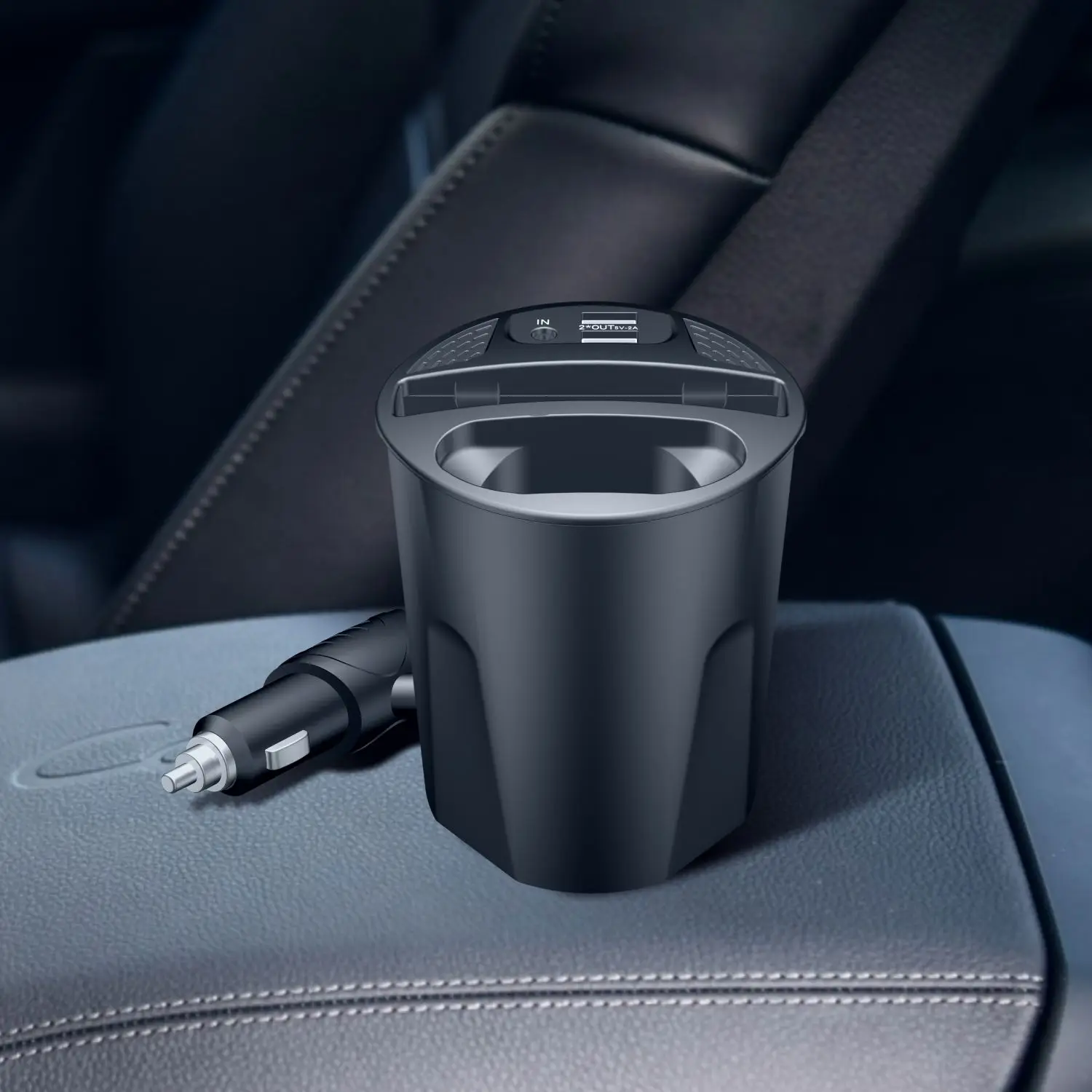 4 in 1 Multifunctional Car Wireless Charging Cup,15W Charging,Support Qi Phone Wireless Charging for iPhone Series for AirPods