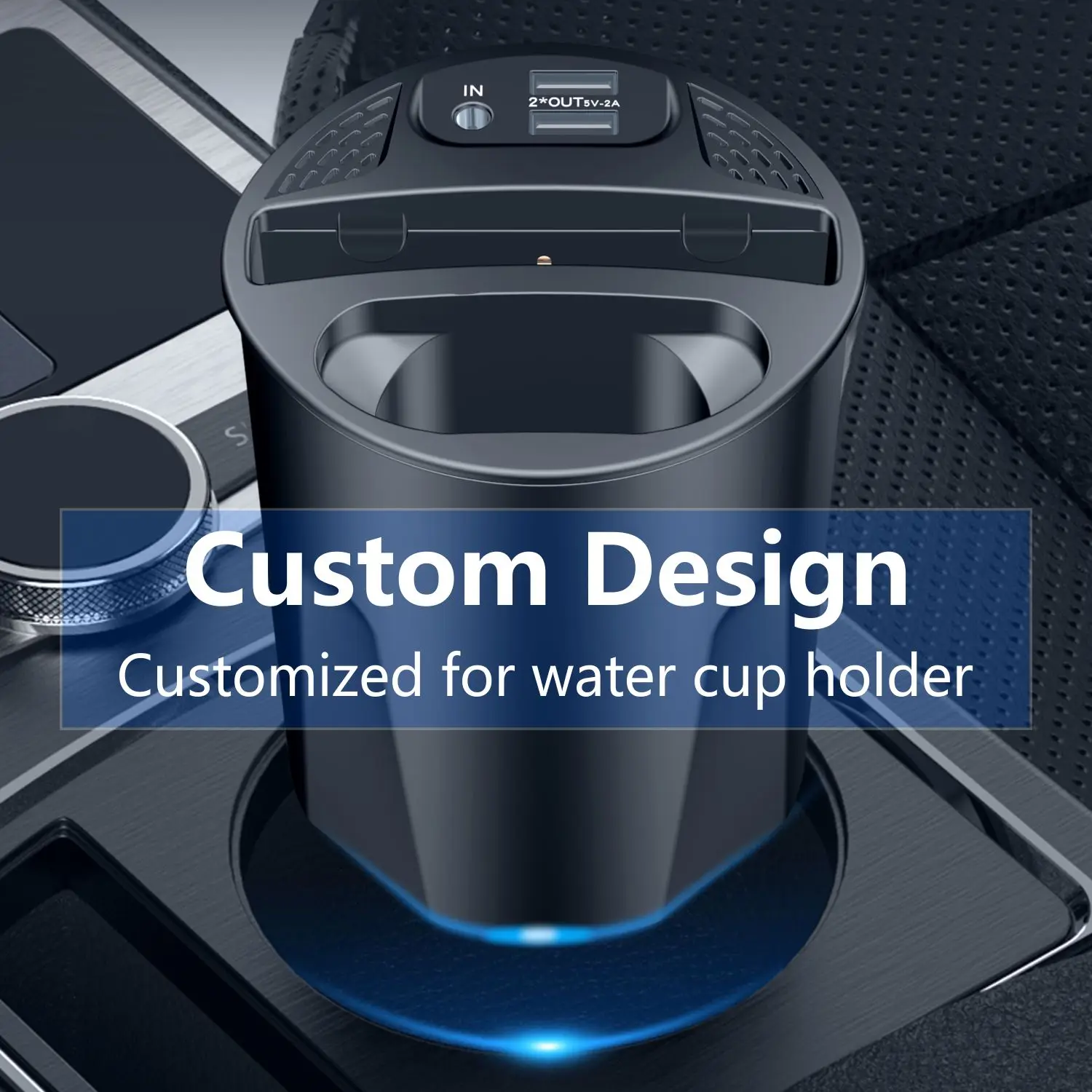 4 in 1 Multifunctional Car Wireless Charging Cup,15W Charging,Support Qi Phone Wireless Charging for iPhone Series for AirPods