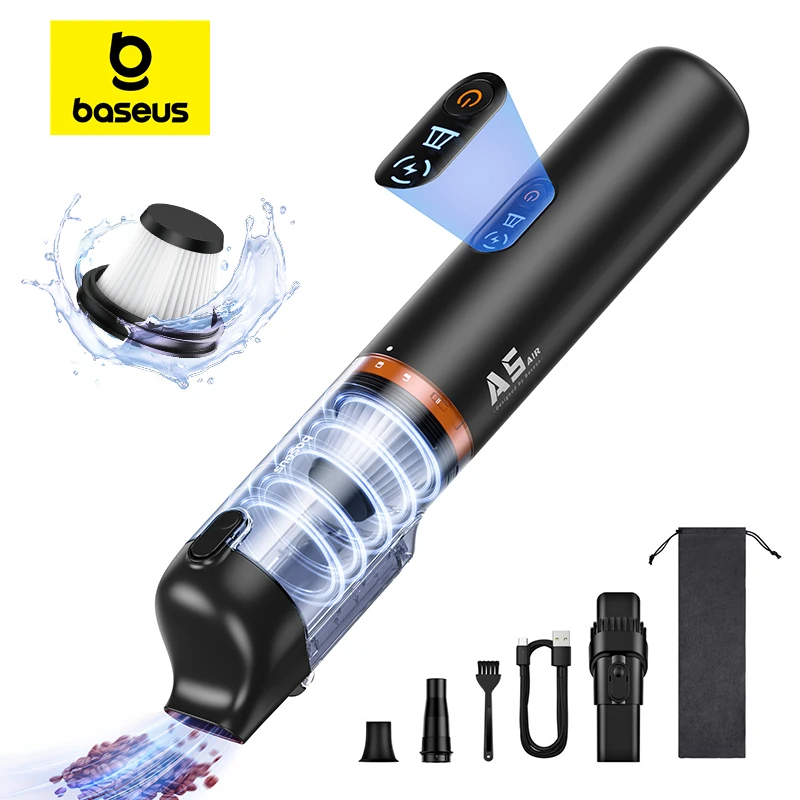 Baseus A5 Air Car Vacuum Cleaner 2-in-1 Powerful Wireless Cleaner Strong Suction Handheld Car Cleaning Portable Home Appliance Baseus A5 Air Car Vacuum Cleaner 2-in-1 Powerful Wireless Cleaner Strong Suction Handheld Car Cleaning Portable Home Appliance