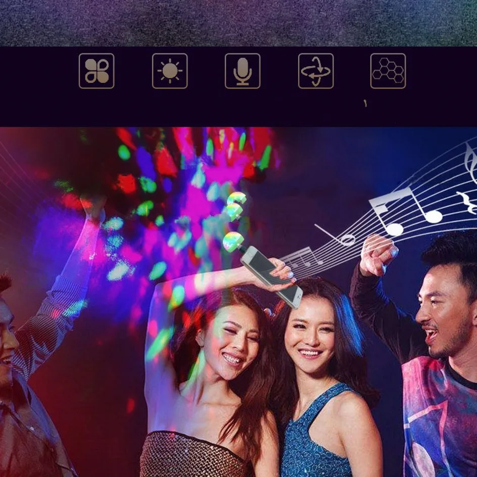 USB LED Disco DJStage Car Light Portable Family Party Ball Colorful Light Bar Club Stage Effect Lamp Mobile Phone Lighting
