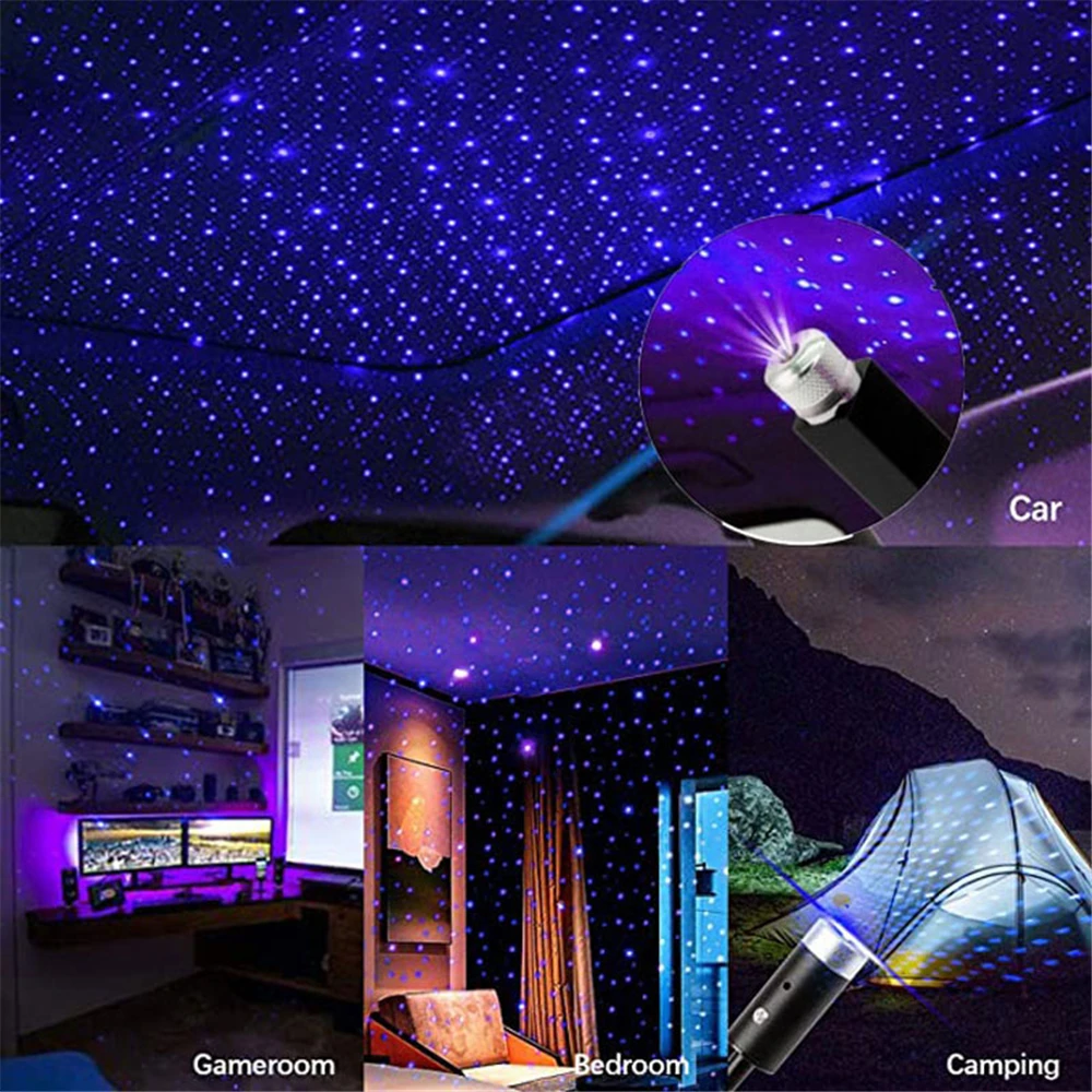 Vibrant USB Disco Light USB Powered Galaxy Star Projector 5V Romantic LED Starry Sky Night Light Plug and Play for Roof Room Ceiling Car Decoration