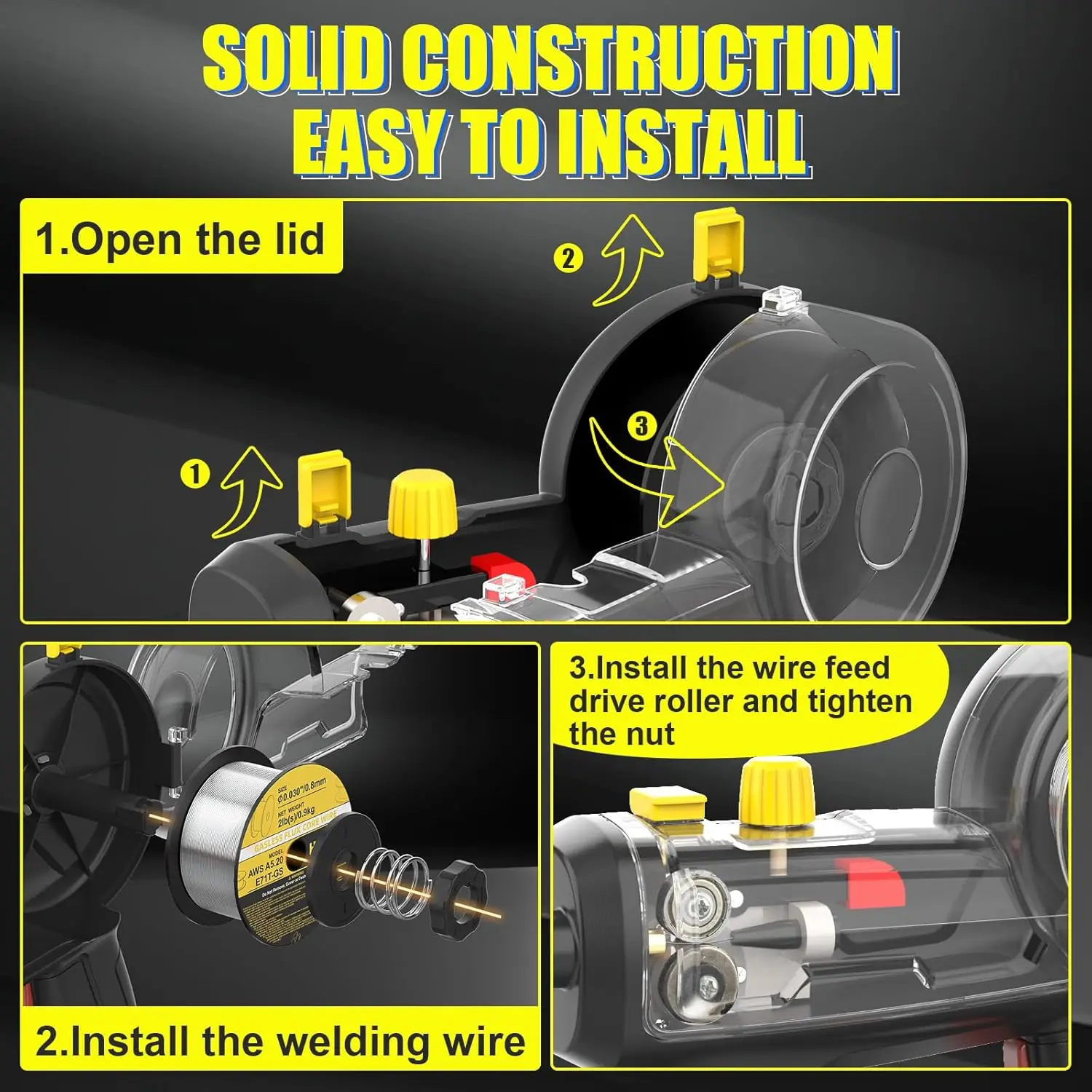 100A Handheld MIG Welder Machine 110V Portable Gasless Flux Core Welding Machine Hand Held Inverter Wire Feed Welder 100A Handheld MIG Welder Machine 110V Portable Gasless Flux Core Welding Machine Hand Held Inverter Wire Feed Welder
