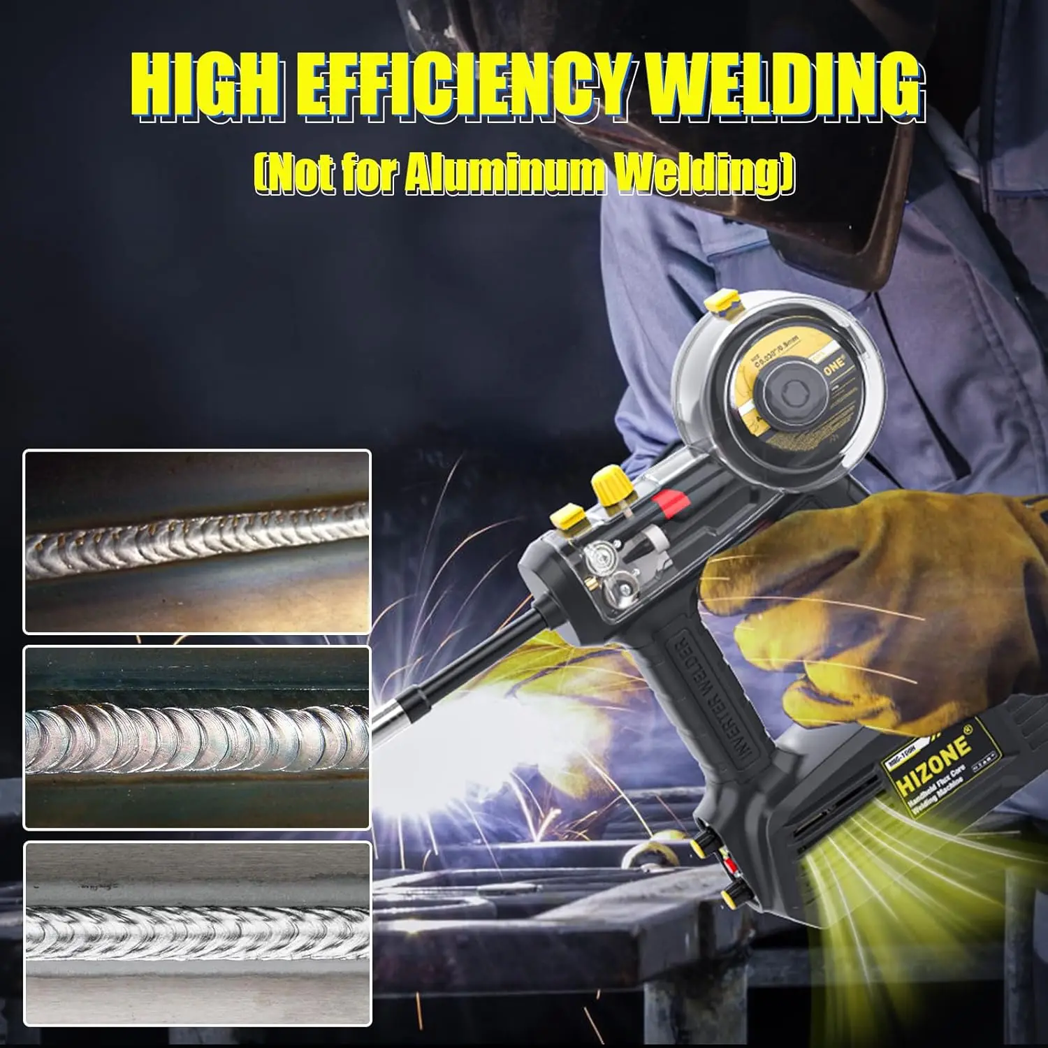 100A Handheld MIG Welder Machine 110V Portable Gasless Flux Core Welding Machine Hand Held Inverter Wire Feed Welder