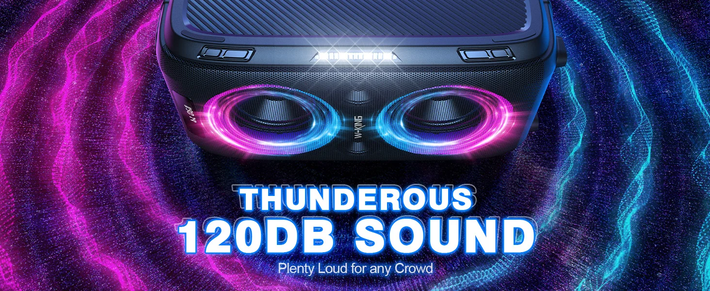 W-KING 250W PEAK Large Bluetooth Speaker Loudest/Massive 120dB/12 Custom Bass, V5.3 Big Party Boombox Portable Speaker Wireless W-KING 250W PEAK Large Bluetooth Speaker Loudest/Massive 120dB/12 Custom Bass, V5.3 Big Party Boombox Portable Speaker Wireless