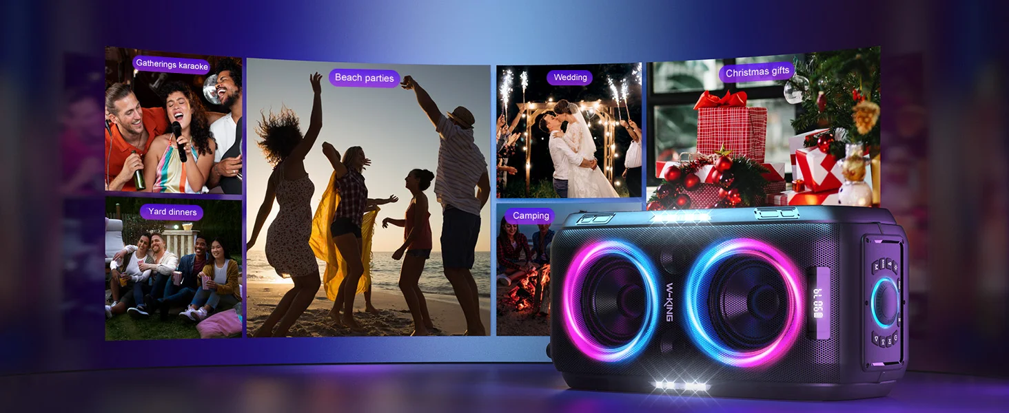 W-KING 250W PEAK Large Bluetooth Speaker Loudest/Massive 120dB/12 Custom Bass, V5.3 Big Party Boombox Portable Speaker Wireless W-KING 250W PEAK Large Bluetooth Speaker Loudest/Massive 120dB/12 Custom Bass, V5.3 Big Party Boombox Portable Speaker Wireless