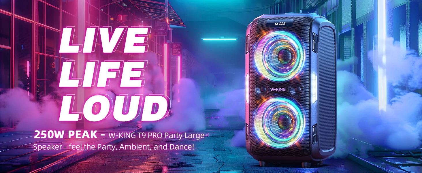 W-KING 250W PEAK Large Bluetooth Speaker Loudest/Massive 120dB/12 Custom Bass, V5.3 Big Party Boombox Portable Speaker Wireless W-KING 250W PEAK Large Bluetooth Speaker Loudest/Massive 120dB/12 Custom Bass, V5.3 Big Party Boombox Portable Speaker Wireless