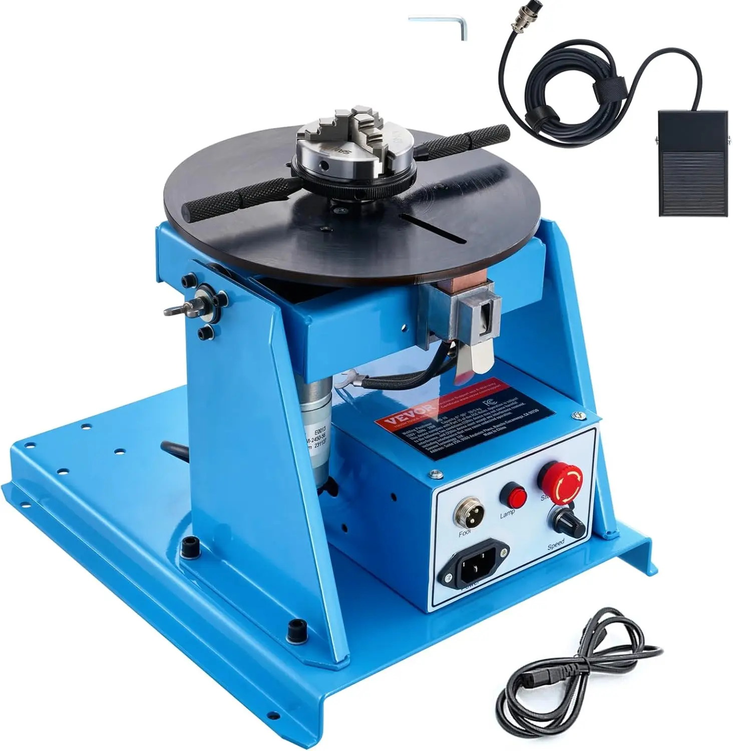 Rotary Welding Positioner 10KG, 0-90° Welding Positioning Turntable Table with 8.1 Inch 3-Jaw Lathe Chuck, 1-12 RPM 20W Portable Rotary Welding Positioner 10KG, 0-90° Welding Positioning Turntable Table with 8.1 Inch 3-Jaw Lathe Chuck, 1-12 RPM 20W Portable