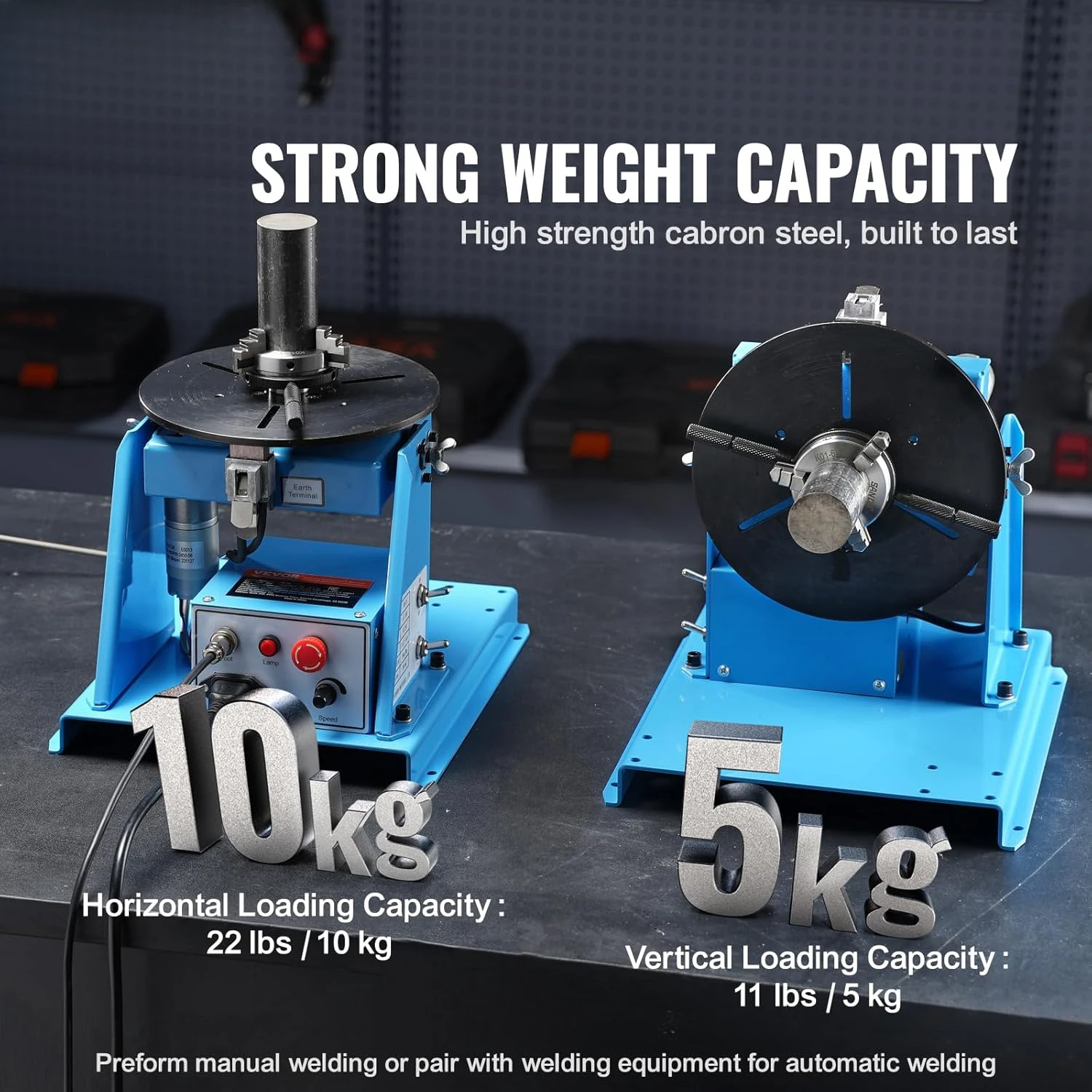 Rotary Welding Positioner 10KG, 0-90° Welding Positioning Turntable Table with 8.1 Inch 3-Jaw Lathe Chuck, 1-12 RPM 20W Portable Rotary Welding Positioner 10KG, 0-90° Welding Positioning Turntable Table with 8.1 Inch 3-Jaw Lathe Chuck, 1-12 RPM 20W Portable