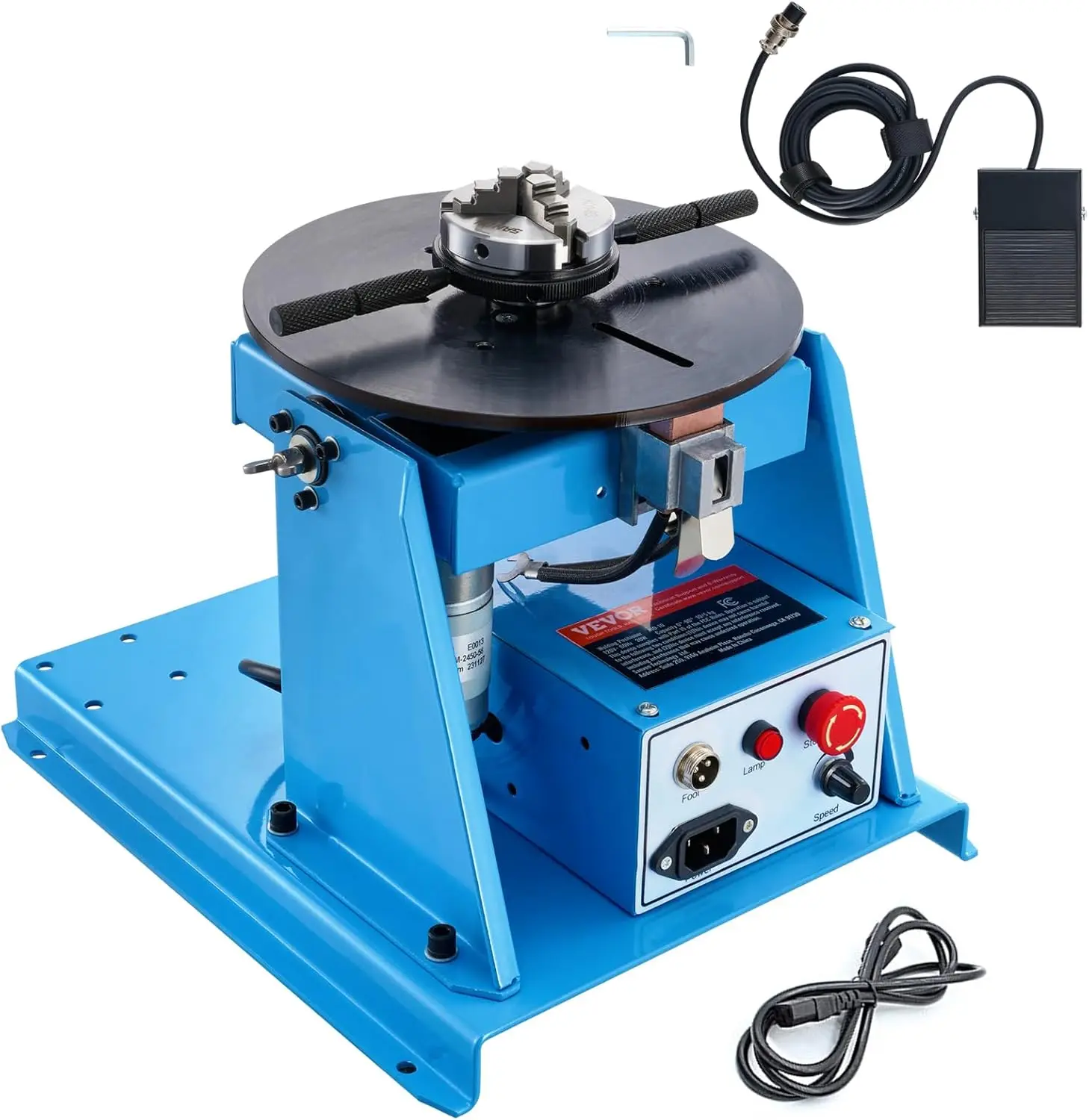 Rotary Welding Positioner 10KG, 0-90° Welding Positioning Turntable Table with 8.1 Inch 3-Jaw Lathe Chuck, 1-12 RPM 20W Portable Rotary Welding Positioner 10KG, 0-90° Welding Positioning Turntable Table with 8.1 Inch 3-Jaw Lathe Chuck, 1-12 RPM 20W Portable