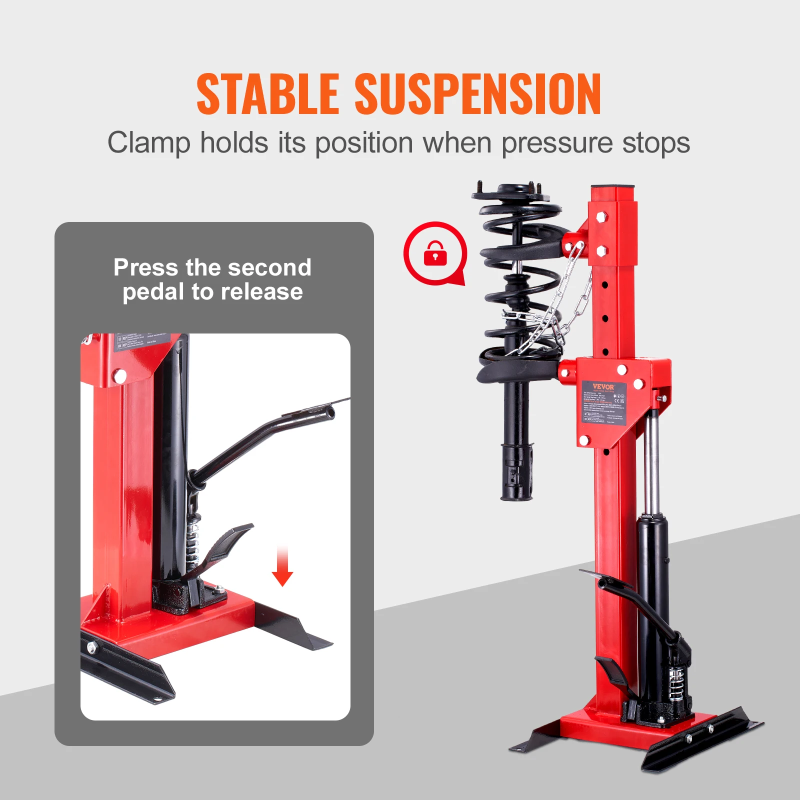 VEVOR Strut Spring Compressor 4.5 Ton / 9920 LBS Hydraulic Jack 1 Ton Rated Compression Force Auto Strut Coil Spring Compressor VEVOR Strut Spring Compressor 4.5 Ton / 9920 LBS Hydraulic Jack 1 Ton Rated Compression Force Auto Strut Coil Spring Compressor