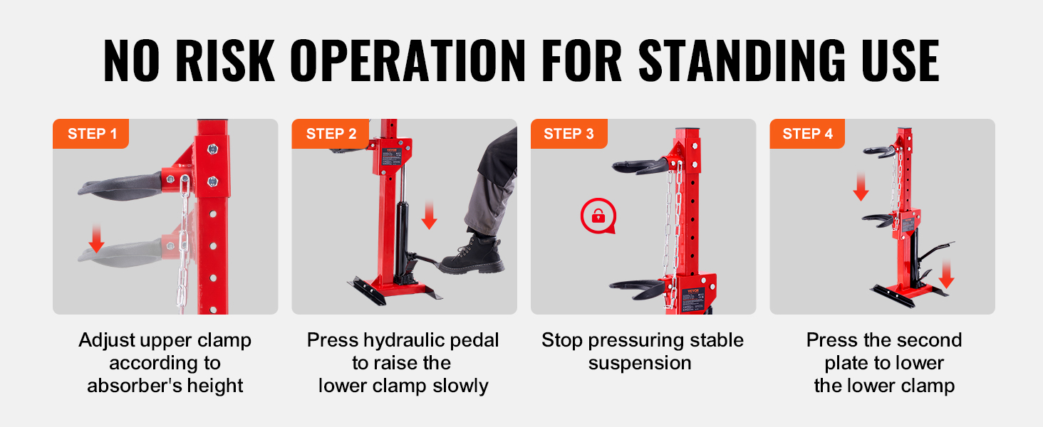 VEVOR Strut Spring Compressor 4.5 Ton / 9920 LBS Hydraulic Jack 1 Ton Rated Compression Force Auto Strut Coil Spring Compressor VEVOR Strut Spring Compressor 4.5 Ton / 9920 LBS Hydraulic Jack 1 Ton Rated Compression Force Auto Strut Coil Spring Compressor
