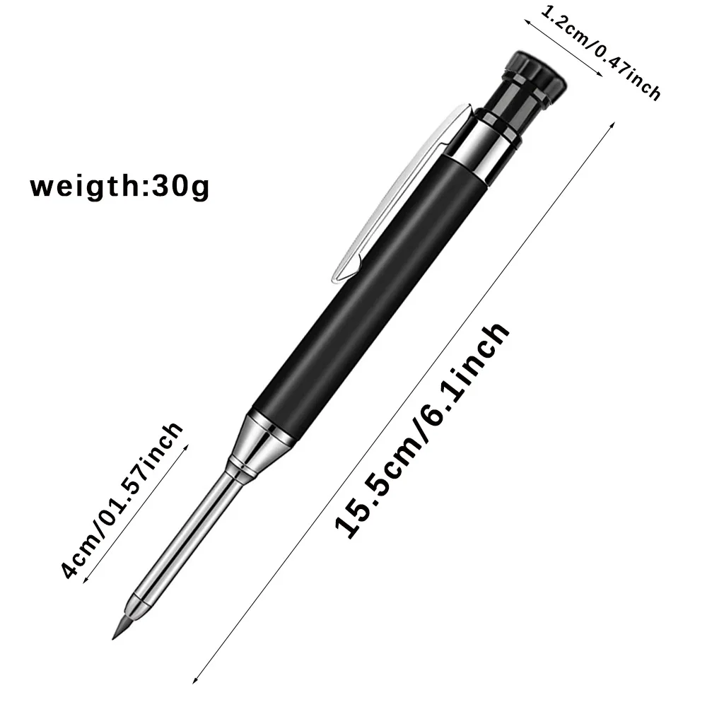 3pcs/set 2.8mm Metal Woodworking Pencil Deep-hole Marker Mechanical Pen Built-in Pencil Sharpener for Marking Tools Supplies 3pcs/set 2.8mm Metal Woodworking Pencil Deep-hole Marker Mechanical Pen Built-in Pencil Sharpener for Marking Tools Supplies