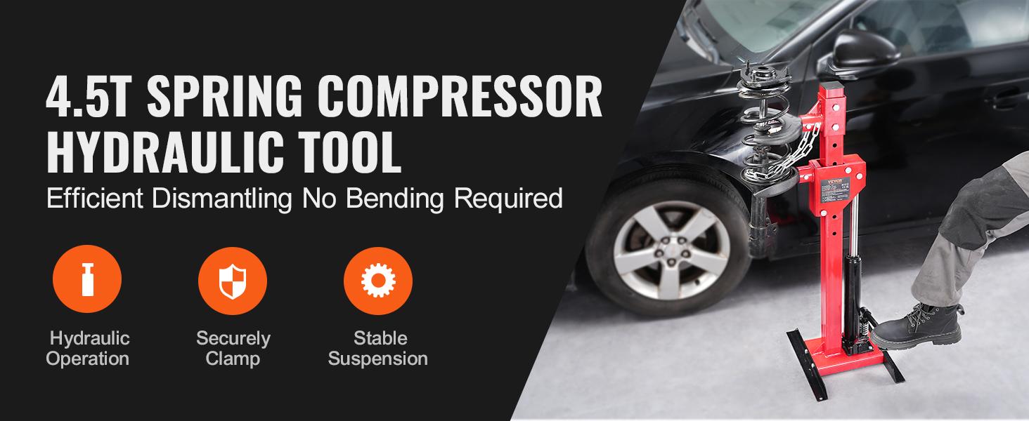 VEVOR Strut Spring Compressor 4.5 Ton / 9920 LBS Hydraulic Jack 1 Ton Rated Compression Force Auto Strut Coil Spring Compressor VEVOR Strut Spring Compressor 4.5 Ton / 9920 LBS Hydraulic Jack 1 Ton Rated Compression Force Auto Strut Coil Spring Compressor